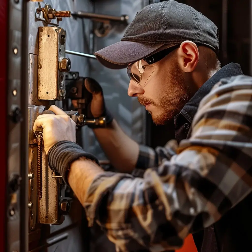 Der Schlosser von Schlüsseldienst Leipzig repariert einen Tresor